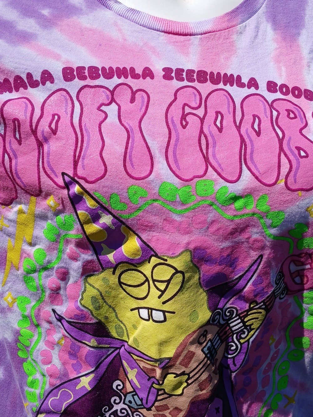 NEW NWT SpongeBob Tie Dye Graphic Tee Shirt T-shirt Top womens size XS Box Lunch